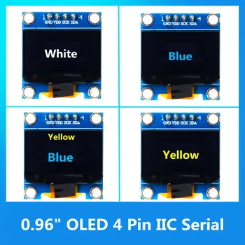 0.96 инчов OLED SPI / IIC сериен бял / син / жълт OLED дисплей модул 128X64 I2C SSD1306 12864 LCD екран съвет GND VDD SCK SDA