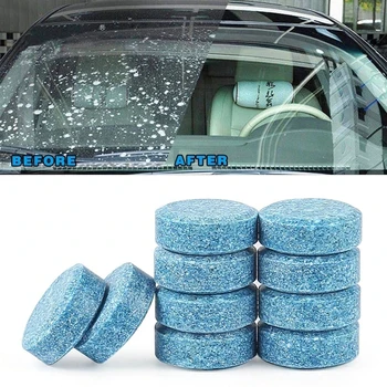 10Pcs Ефервесцентни таблетки за чистачки на предното стъкло за Peugeot 206 307 308 3008 207 208 407 508 2008 5008 107