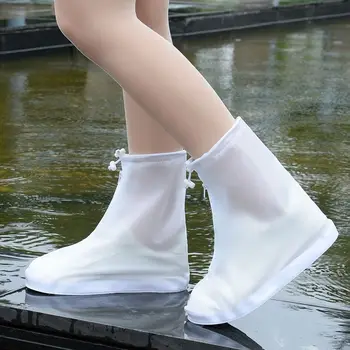 1Pair PVC обувки покритие водоустойчив бял дъжд ботуши Overshoes жени