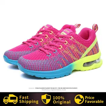 1PCS Дамски маратонки Спортни тенис обувки възглавница обувки за бягане дантела нагоре дишаща свободно време на открито маратонки