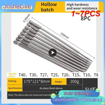 1~7PCS Cross Screwdriver Bit 1/4 '' Hex Shank Phillips Head Wind Drill 200mm Гаечен ключ Магнитен Socket Tool PH1 PH2 4.0 4.5 5.0 6.0