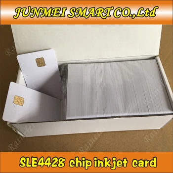 200PCS печат PVC контакт Smart IC празна карта с SLE4428 чип (1K памет) за E pson / C anon мастиленоструен принтер