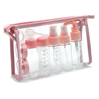 3/4/6/7/11Pcs парфюм бутилка комплект пътуване козметика подбутилиране PET спрей лосион крем за многократна употреба празен контейнер преносим инструмент