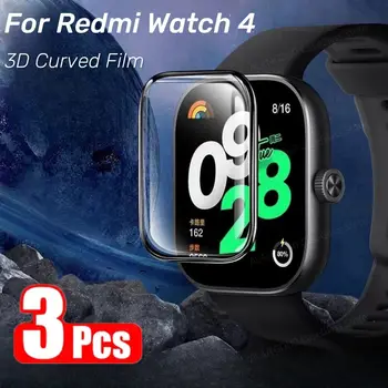 3Pcs 3D извит филм за Redmi Watch 4 Смарт часовник екран протектор не стъкло мек защитен филм за Redmi Watch4 аксесоари
