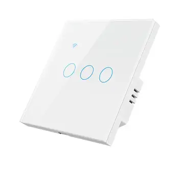 Aubess Wifi интелигентен сензорен превключвател 1/2/3/4 Бутон за стена на бандата 3 Методи за управление Превключватели за стенни светлини Топ продажба Touch Light Switch Hot