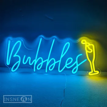 Bubble Neon Sign Led Light Магазин за декорация на стени Арт стая Cafe Ресторант Декор Стенни висящи неонови LED светлинни знаци 12v адаптер