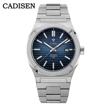 CADISEN Мъжки механичен часовник NH35A Движение Автоматичен ръчен часовник за мъжки спортни часовници Сапфирен кристал 10Bar водоустойчив