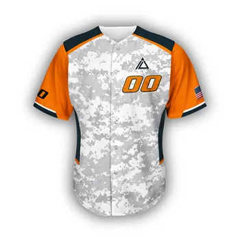 Camo високо качество на едро празни бейзболни фланелки на едро мъжки спортни софтбол ризи