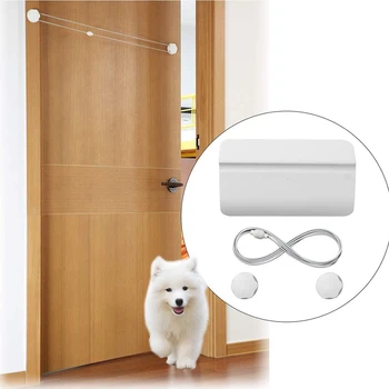 Easy Install Automatic OPen Close Home Cat Hole Pet Safety Gate Toilet Training Dog Door Durable With Elastic Rope Control Tool