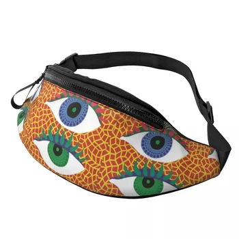 Eye Yayoi Kusama Fanny Pack Жени Мъже Cool абстрактна визия живопис Crossbody талия чанта за тичане телефон пари торбичка
