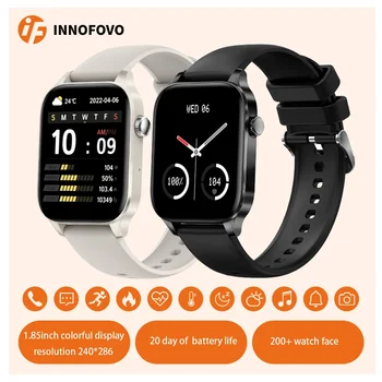 INNOFOVO I82 Bluetooth повикване смарт часовник мъже кръв кислород тяло термометър Smartwatch часовници за жени 100+ спортен режим