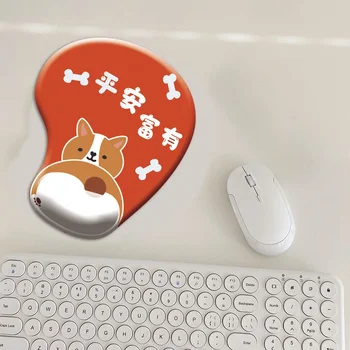 Kawaii Подложка за мишка за животни с поддръжка на китката Силиконова подложка за ръце против хлъзгане 3D карикатура сладък мишки мат за компютър компютър лаптоп игри