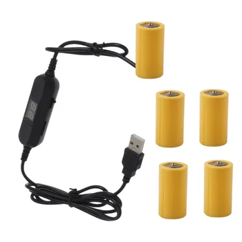 LR14 C батерия елиминатор USB захранващ кабел регулируем волт с LED Dislpay замени 1-5pcs 1.5V C батерия
