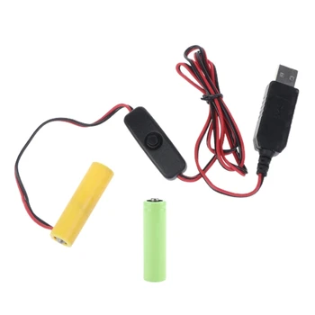 LR6 AA елиминатори 2M USB захранващ кабел Замяна на 2 1.5V батерии Премахване на кабел за LED светлина F19E