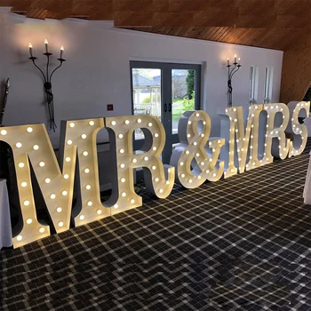 Marquee Light Up Letters For Wedding Custom Giant Logo Signage 4FT Led Number Large Bulb Signs For Outdoor