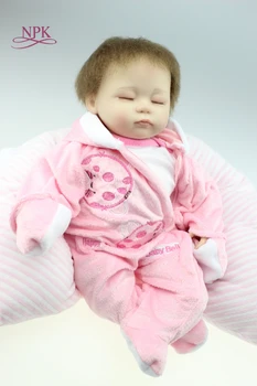NPK преродена кукла с мека симулация на нежно докосване 18inch реалистичен прероден мек силиконов винил новородено бебе кукла