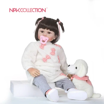 NPKCOLLECTION Силиконова преродена бебешка кукла Playmate подарък за момичета 58cm Baby Doll Alive Soft Toys For Bouquets Doll Bebes Reborn