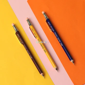  OHTO Механичен молив Wood Sharp Mini 0.5mm, серия APS-350, гладка и лесна за писане, изящна и малка, студентска картография