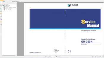Tadano Crane GA GR GS GT 6.0 GB PDF Сервизно ръководство Схема на веригата, Ръководство за поддръжка на оператора DVD