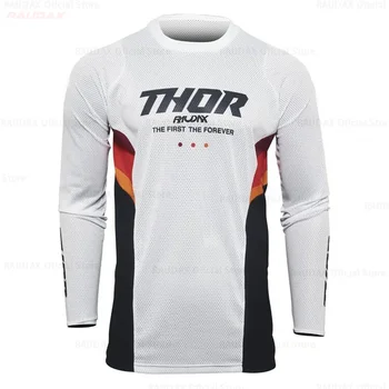 Thor Raudax Mx Многоцветен Cool Колоездене Джърси мотокрос Колоездене извън пътя мръсотия Bike езда MTB DH Мъжки състезателни ризи с дълъг ръкав