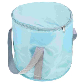 Travel Folding Foot Bath Insulation Deep Bucket Multi-functional Portable Household Five-layer 3pcs (светло розово + синьо сиво)