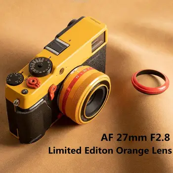 TTArtisan AF 27mm F2.8 Limited Edition Orange Lens Auto Focus за Fujifilm XF Mount камери XA7 XT30 XPRO XE4 XS10