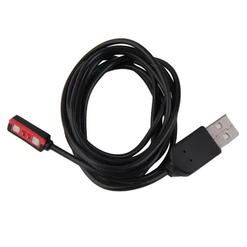 USB адаптер за зарядно устройство за кабел за кабел за камъче стомана Smartwatch черен