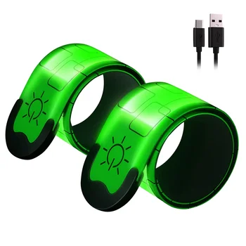 USB акумулаторни отразяващи ленти за ръце, лента с висока видимост за бегачи,,Проходилки,Собственици на домашни любимци,Зелен