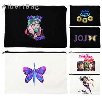 Аниме Jojo's Bizzare Приключенска пеперуда Jolyne Cujoh Lisa Сладък карикатура платно козметични чанти грим чанти молив случай торбичка