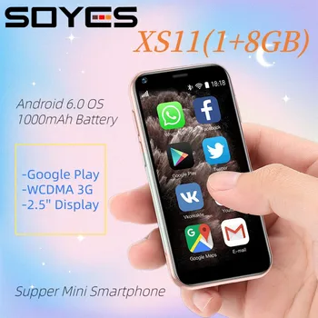 Вечеря Мини 3G смартфон Andriod 6.0 SOYES XS11 1GB RAM 8GB ROM Google Play Магазин сладък малък целуларен мобилен мобилен телефон срещу XS13