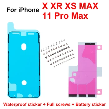  Водоустойчив стикер + Bettery стикер + пълни винтове за iPhone X XR XS MAX 11 Pro Max LCD екран рамка рамка рамка панел
