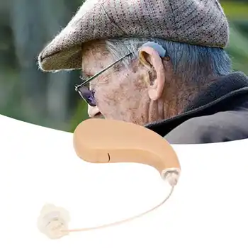 Възрастен звуков усилвател с почистваща кутия Професионален старши преносим обем регулируем силиконов слухов апарат за ухо