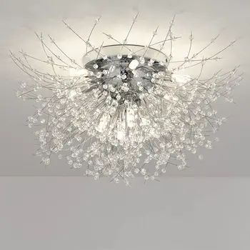 Домакински LED кристал таван лампа три цвята лампа модерен стил таван лампа спалня светлина повърхност инсталация трапезария