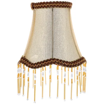 Европейски пискюл абажур плат абажур E14 база кърпа лампа сянка за маса етаж лампа
