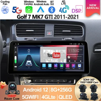 За VW Golf 7 MK7 GTI 2011 - 2021 лаяр 12.3 inci Радио Видео мобил Android 13, унтук Стерео GPS мултимедия Carplay Unit utama