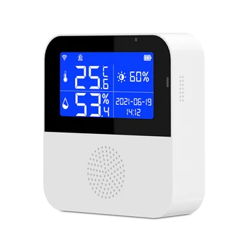 Интелигентен сензор за влажност на температурата 5 дисплея APP Интелигентен контрол на живота Термограф Детектор за влажност 2.4inch LCD дисплей WIFI