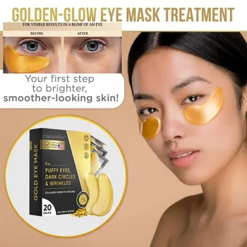 Лепенки под очите (20 чифта)-Златна маска под очите, аминокиселина & колаген за лице,тъмни кръгове, подпухналост,красота и лична хигиена