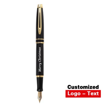 Луксозна метална писалка черна 0.5mm Напиши офис училище стационарни писци персонализирани лого име подарък писалки за писане
