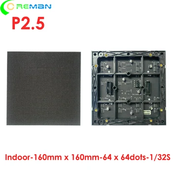  Ниска цена ICN2037 FM6124 P2.5 160x160 вътрешен светодиоден модул 64 * 64 пиксела RGB led матрица