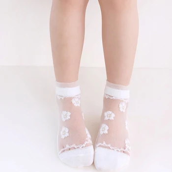 Нови детски момичета къдрави чорапи, меки накъдрени мрежести дантелени чорапи до глезена детски чорапи за принцеси