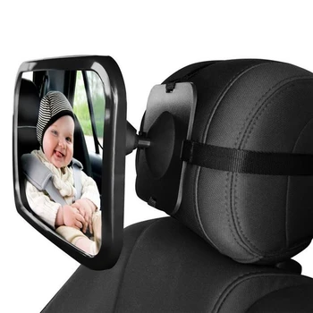 Регулируемо бебешко огледало за кола Задна седалка Изглед за безопасност Задно отделение Интериор на автомобила Бебешки детски монитор Огледало за задни седалки за безопасност