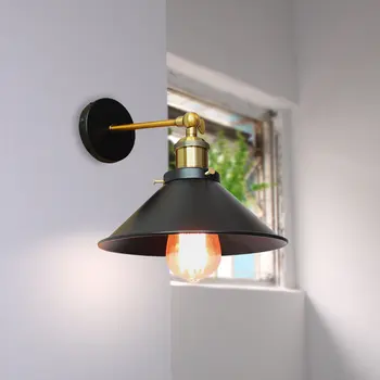 Реколта таванско помещение Led лампи стена лампа за дома индустриален декор ретро баня осветление желязо абажур Едисон осветителни тела