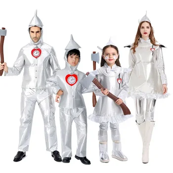 Семейство Магьосникът от Оз Tin Man Косплей костюми за мъже Момчета момичета Хелоуин Пурим карнавал парти Mardi Gras костюм