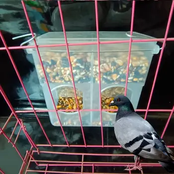 Хранилка за гълъби Кутия за окачване на две дупки Автоматична кутия за съхранение на храна с голям капацитет