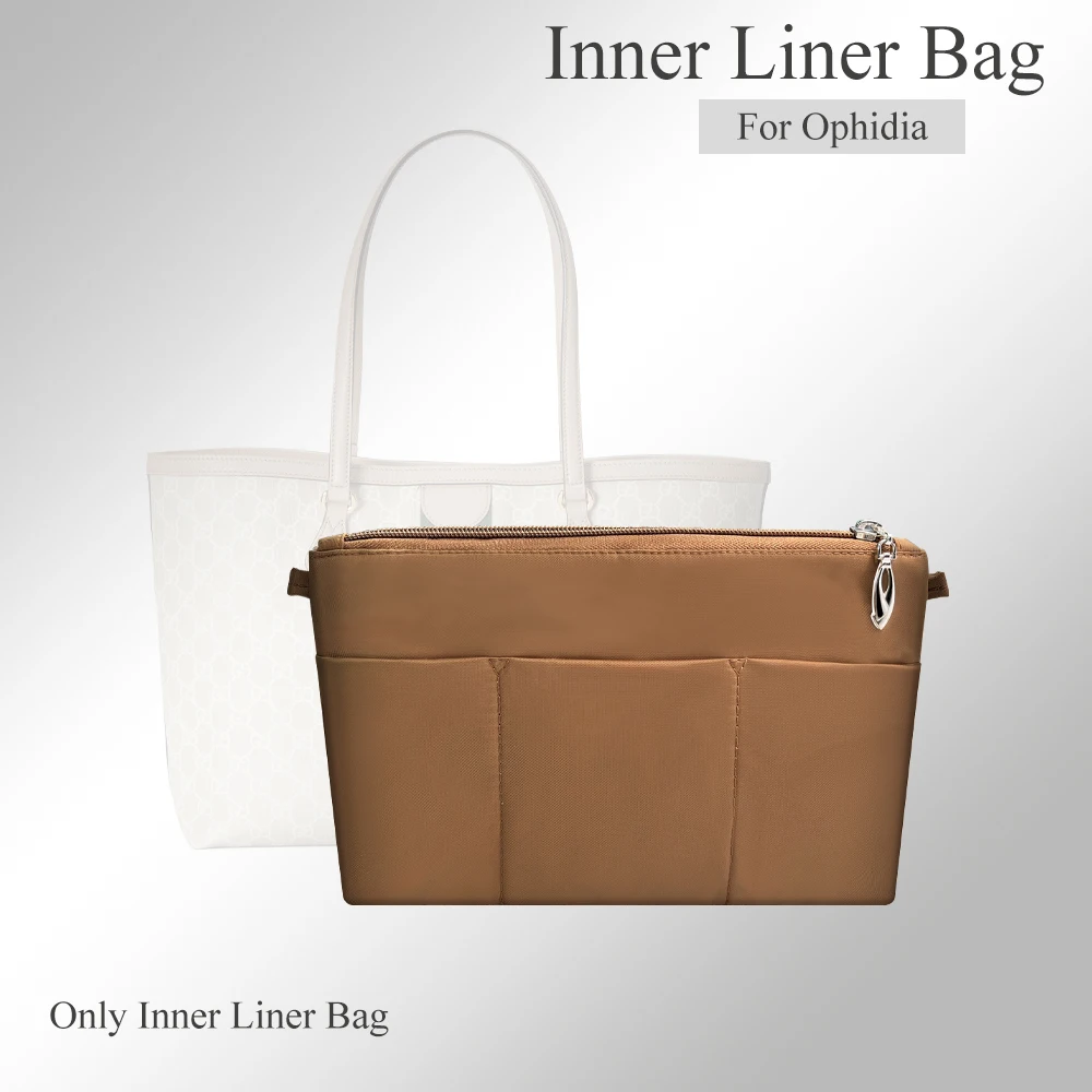 Nylon Purse Orgainzer Insert for Ophidia Tote Bags Coffee Inner Liner Bag Orgainzer Handmade Cosmetic Storage Bag Organizer