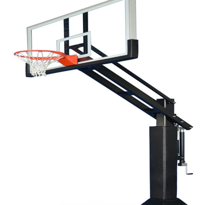 Hot saleInground Регулируема баскетболна стойка с алуминиева рамка и мощно стъкло