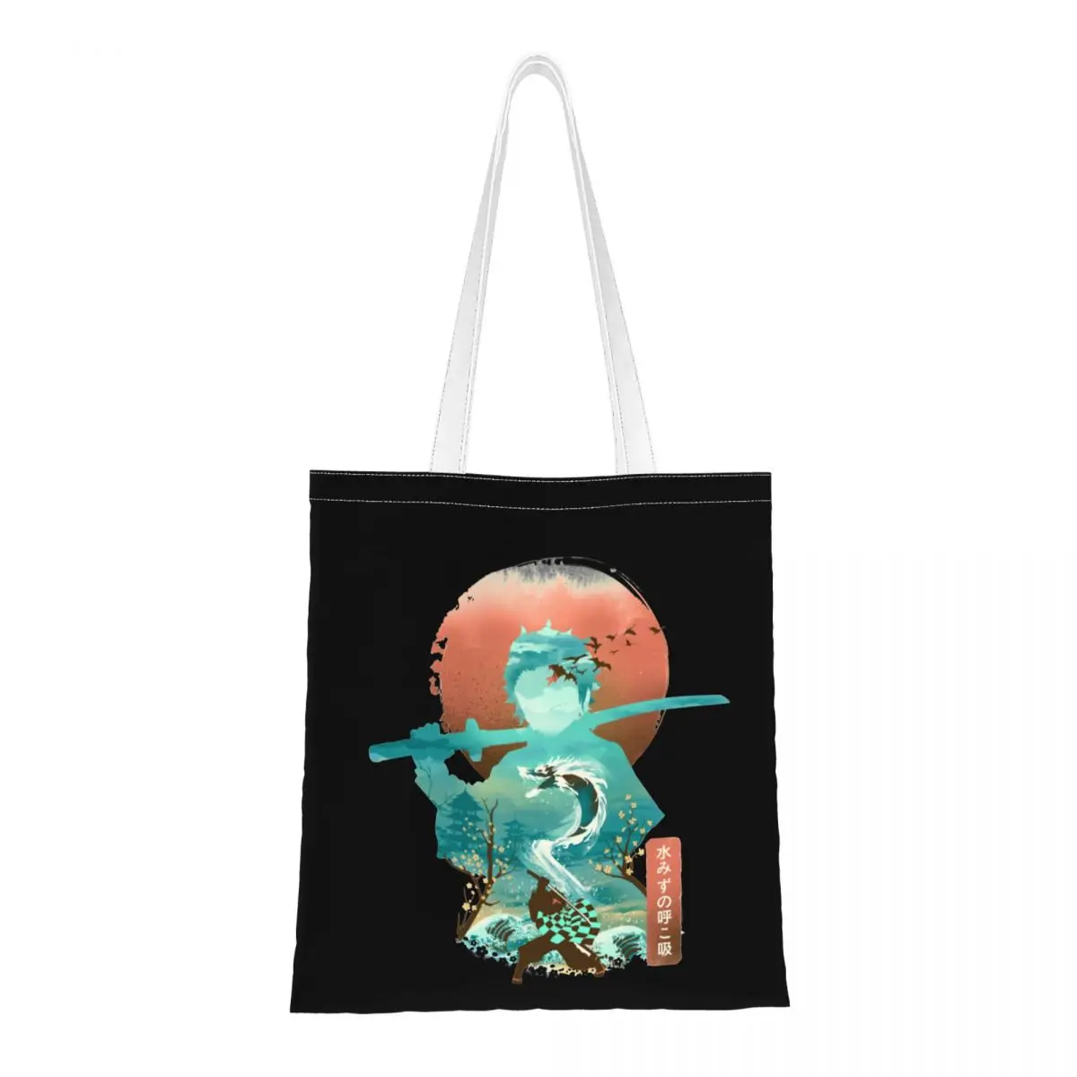 Ukiyo E дъх на вода демон убиец женски рамо чанта аниме Kamado Nezuko Zenitsu голяма пазарска чанта модерен голям капацитет платно чанта