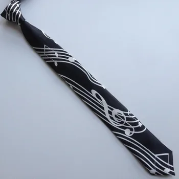 5cm Модни мъже кльощави вратовръзки уникален модел отпечатани вратовръзка музикални ноти G-ключ центрирана личност Gravatas