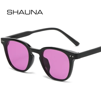 SHAUNA Fashion Square Дамски слънчеви очила Реколта марка дизайнер ясно океан градиент обектив мъжки нюанси UV400 нитове слънчеви очила