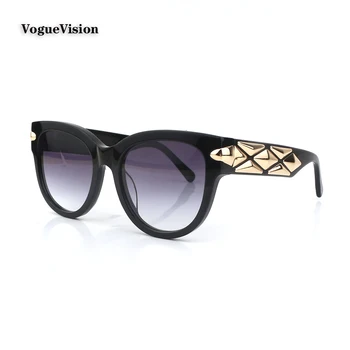 ацетат Черна рамка Пеперуда слънчеви очила жени мъже Правоъгълни дами Външни очила UV защитни gafas de sol para mujeres